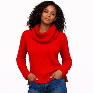 Covington Women’s Red Cowl Neck Sweater | Long Sleeve Cozy Pullover | Size L